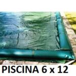 COPERTURA INVERNALE 7,40 x 13,40 M. CON SALSICCIOTTI PER PISCINE 6 x 12 metri AKUACOVER