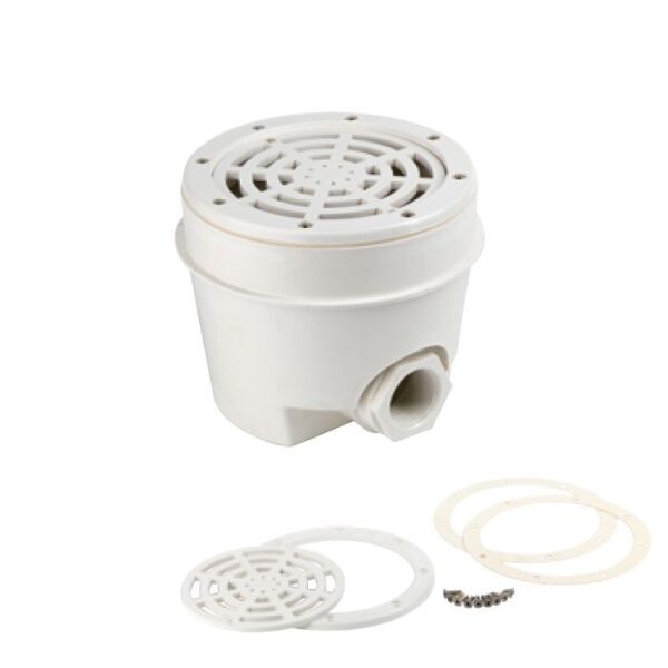 SCARICO DI FONDO ABS BIANCO ø2" PER LINER PVC POOL'S PISCINE CASTIGLIONE IBLUE