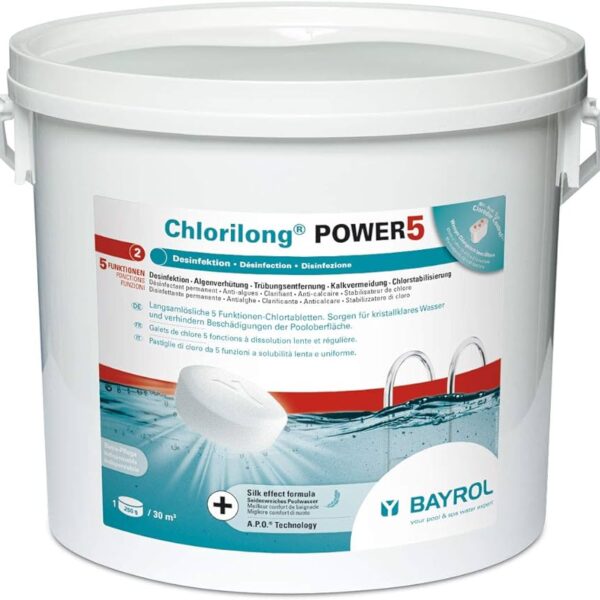 CHLORILONG POWER 5 PASTIGLIE 250 GR. 5 Kg  BAYROL